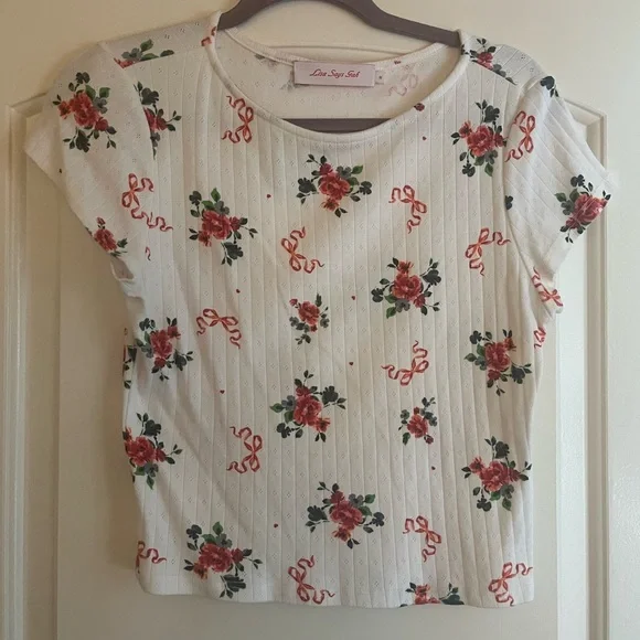 Lisa Says Gah Alex Pointelle Bouquet Tee - Picture 4 of 8